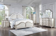Evangeline Upholstered Platform Bedroom Set Ivory and Silver Oak - U&U Home Budget Furniture (Carteret, NJ)