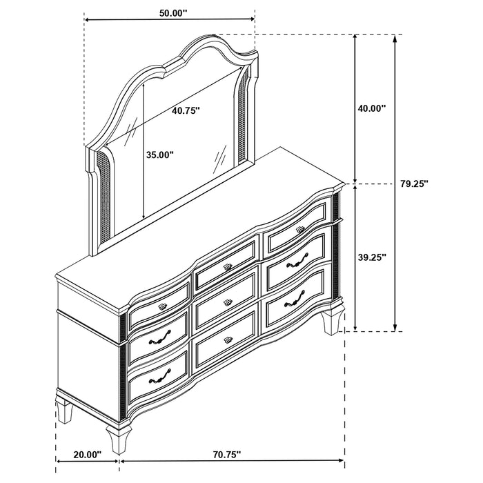 Evangeline Dresser With Mirror - U&U Home Budget Furniture (Carteret, NJ)