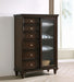 Andover 6-drawer Tempered Glass Door Chest Dark Oak - U&U Home Budget Furniture (Carteret, NJ)