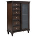 Andover 6-drawer Tempered Glass Door Chest Dark Oak - U&U Home Budget Furniture (Carteret, NJ)