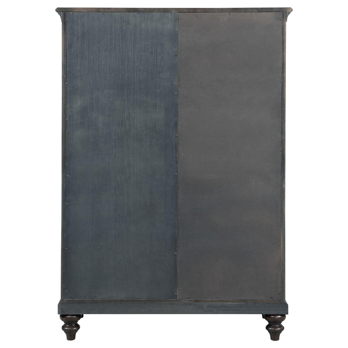 Andover 6-drawer Tempered Glass Door Chest Dark Oak - U&U Home Budget Furniture (Carteret, NJ)