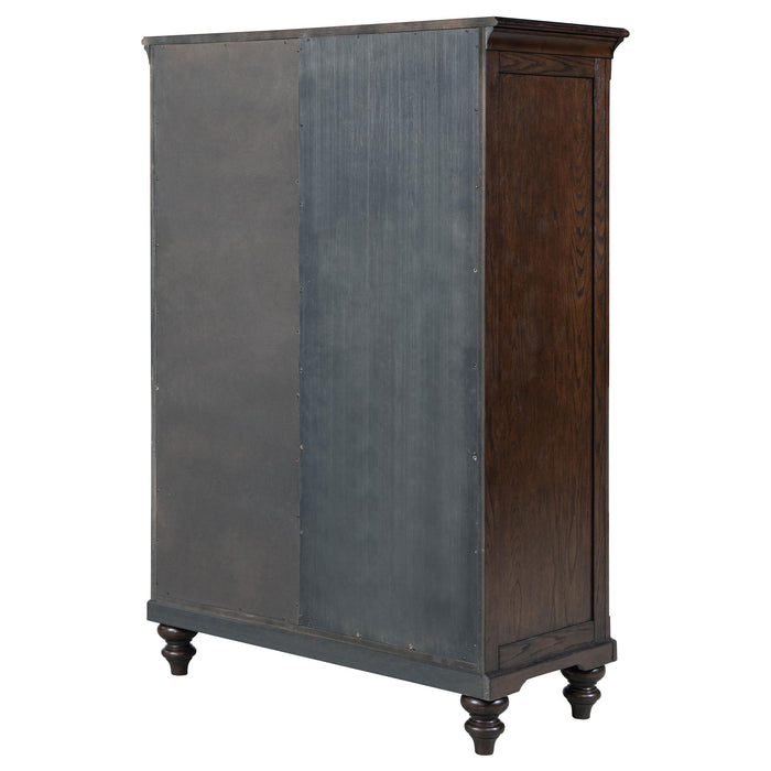 Andover 6-drawer Tempered Glass Door Chest Dark Oak - U&U Home Budget Furniture (Carteret, NJ)