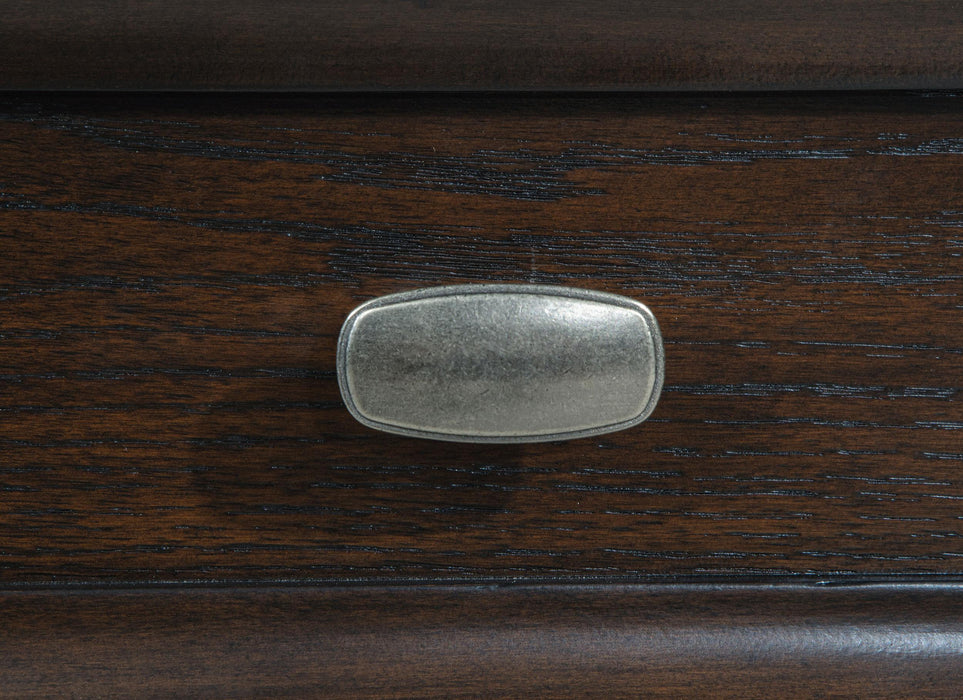 Andover 6-drawer Tempered Glass Door Chest Dark Oak - U&U Home Budget Furniture (Carteret, NJ)