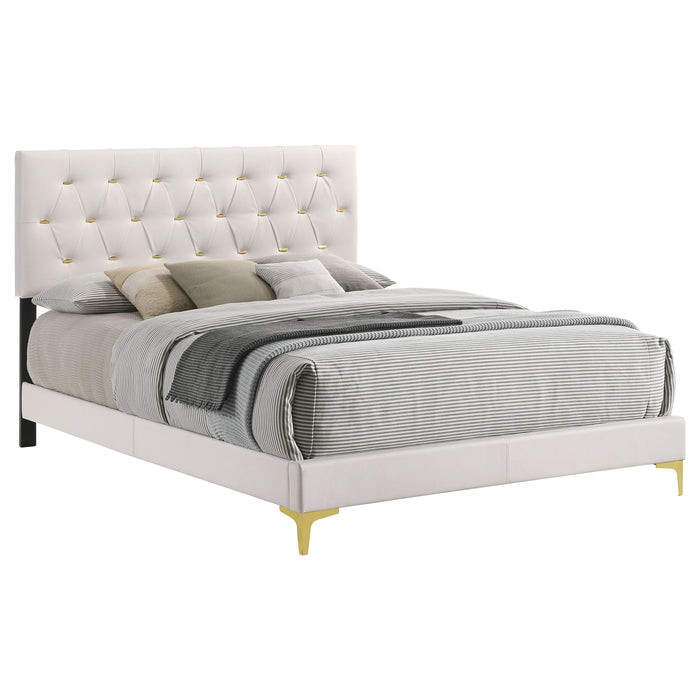 Kendall Panel Bed E.King, & Queen Black & White - U&U Home Budget Furniture (Carteret, NJ)