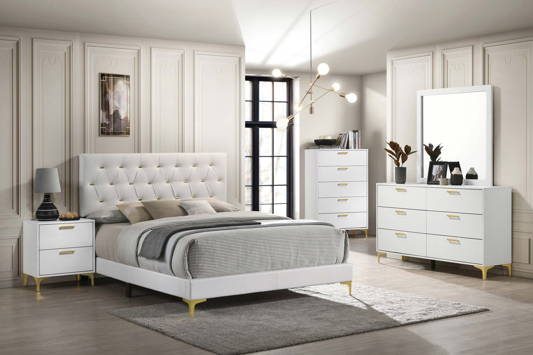 Kendall Panel Bed E.King, & Queen Black & White - U&U Home Budget Furniture (Carteret, NJ)