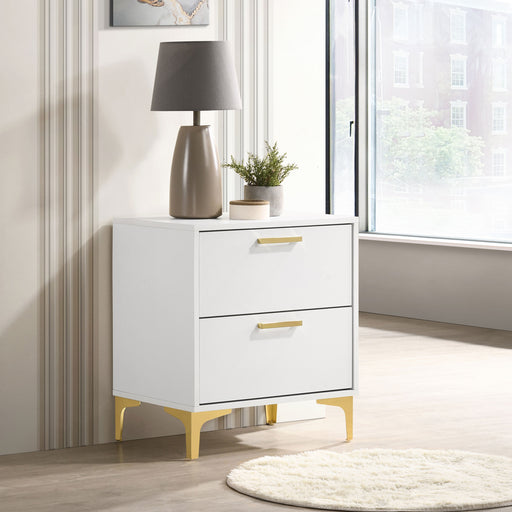 Kendall 2-drawer Nightstand White - U&U Home Budget Furniture (Carteret, NJ)