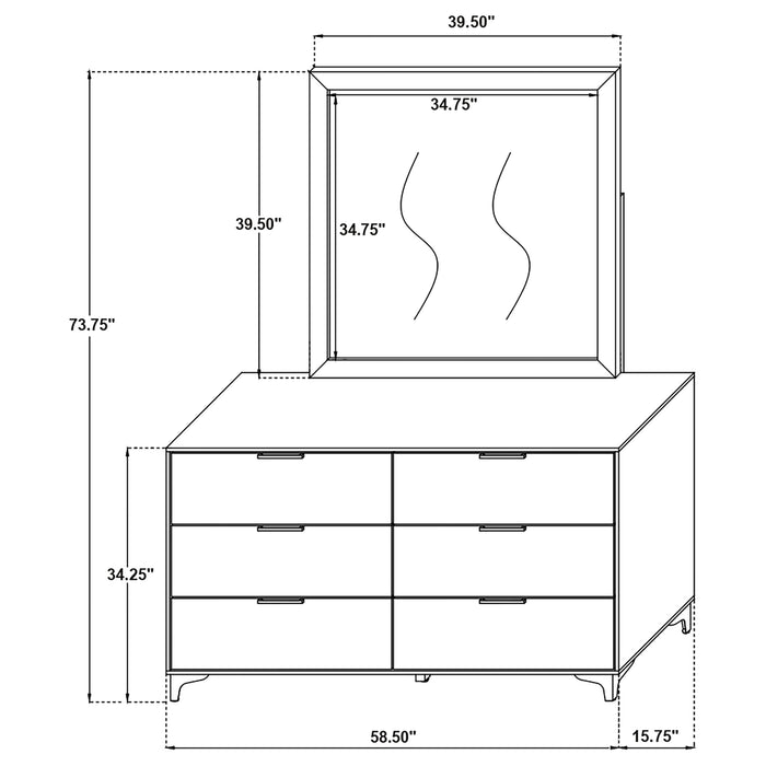 Kendall Dresser With Mirror - U&U Home Budget Furniture (Carteret, NJ)
