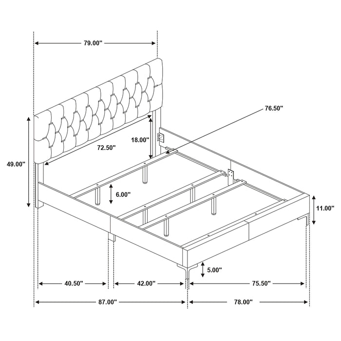 Kendall Panel Bed E.King, & Queen Black & White - U&U Home Budget Furniture (Carteret, NJ)