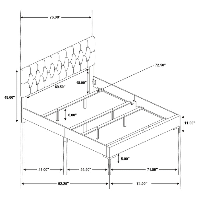 Kendall Upholstered Panel Bed - U&U Home Budget Furniture (Carteret, NJ)