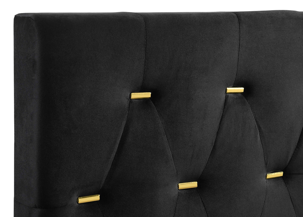 Kendall Panel Bed E.King, & Queen Black & White - U&U Home Budget Furniture (Carteret, NJ)
