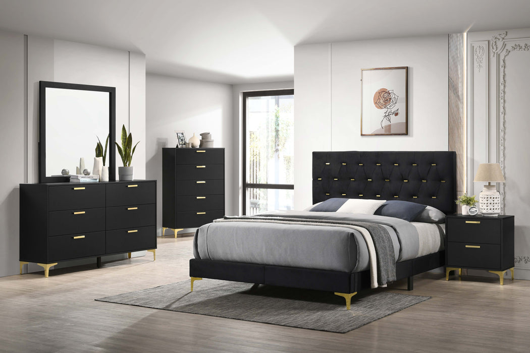Kendall Panel Bed E.King, & Queen Black & White - U&U Home Budget Furniture (Carteret, NJ)