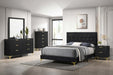 Kendall Panel Bed E.King, & Queen Black & White - U&U Home Budget Furniture (Carteret, NJ)