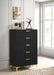 Kendall 5-drawer Chest Black and Gold - U&U Home Budget Furniture (Carteret, NJ)