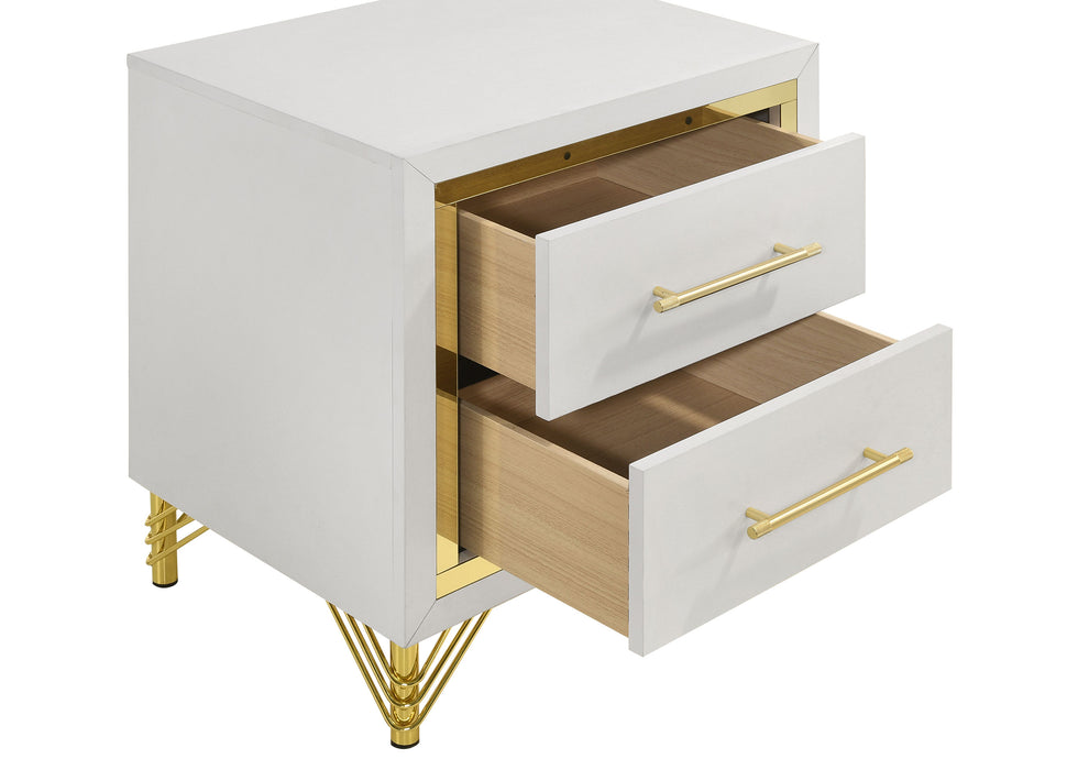 Lucia 4 & 5 Piece Bedroom Set King & Queen Beige & Grey - U&U Home Budget Furniture (Carteret, NJ)