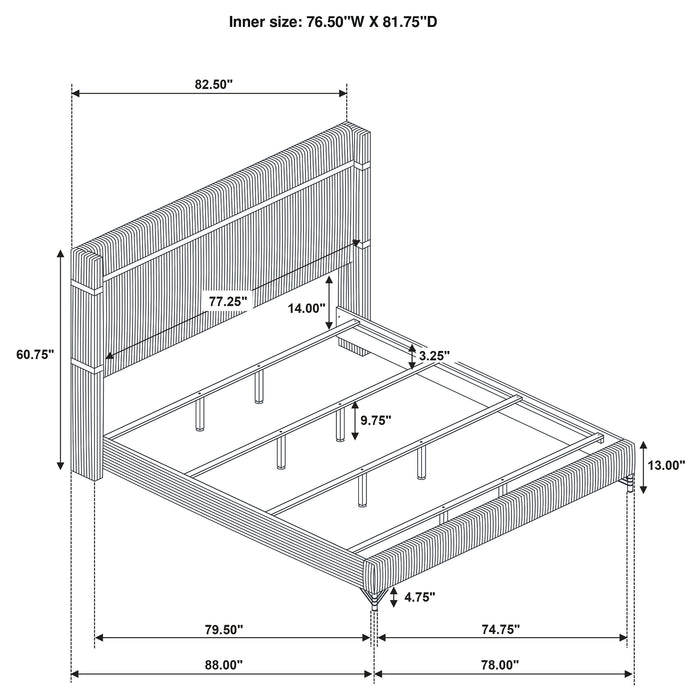 Lucia Eastern King & Queen Bed Beige & Grey - U&U Home Budget Furniture (Carteret, NJ)