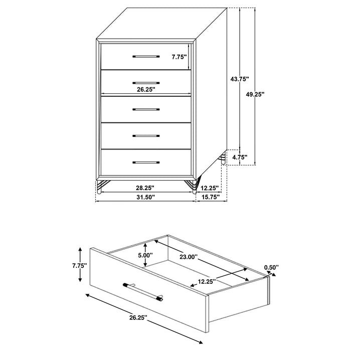 Lucia 5 Pc Bedroom Set - U&U Home Budget Furniture (Carteret, NJ)