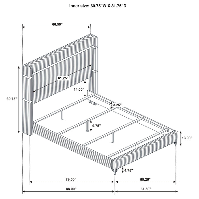 Lucia Eastern King & Queen Bed Beige & Grey - U&U Home Budget Furniture (Carteret, NJ)