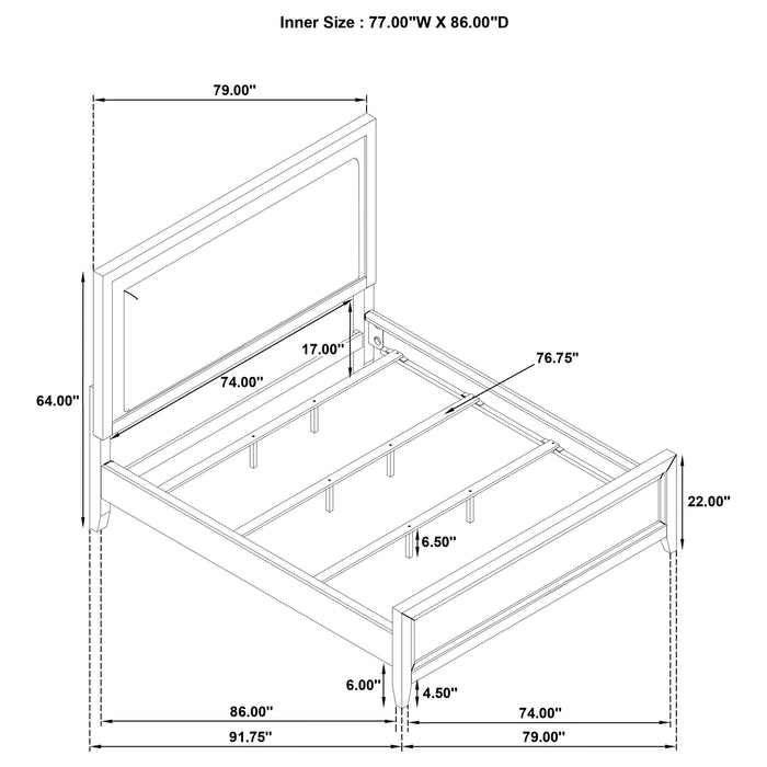 Marielle California King, E.King, & Queen Bed - U&U Home Budget Furniture (Carteret, NJ)