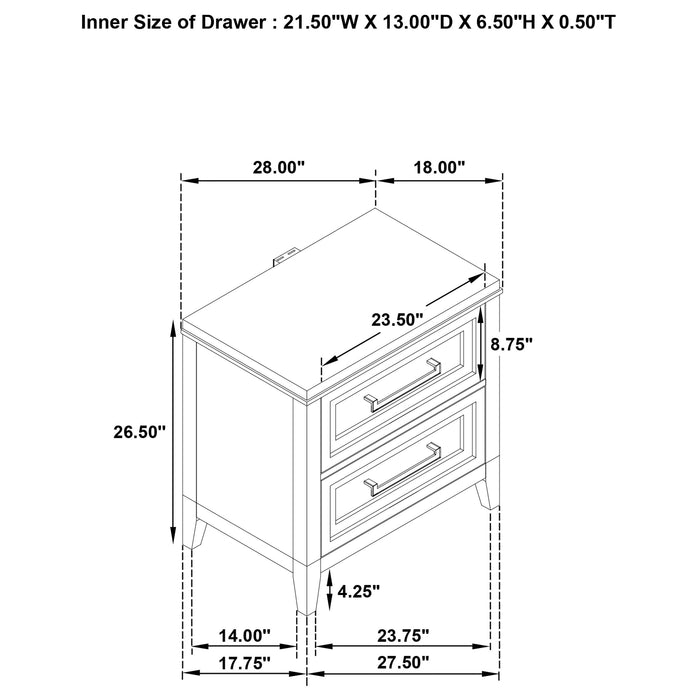 Marielle Nightstand - U&U Home Budget Furniture (Carteret, NJ)