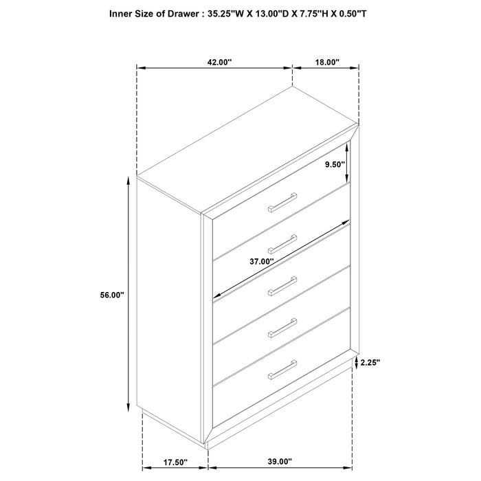 Kenora 5 Pc Bedroom Set - U&U Home Budget Furniture (Carteret, NJ)