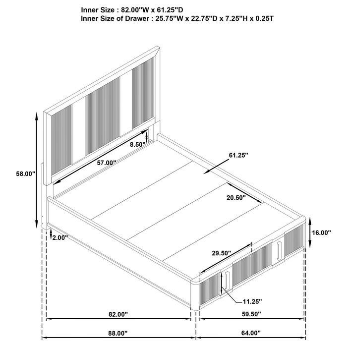 Terrace California King, E.King, & Queen Bed - U&U Home Budget Furniture (Carteret, NJ)