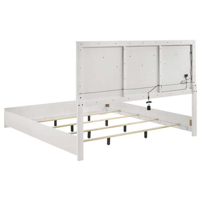 Ives 4 & 5 Piece Bedroom Set E.king & Queen White & Grey - U&U Home Budget Furniture (Carteret, NJ)