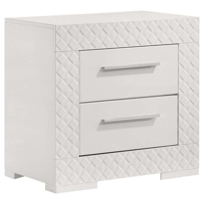 Ives 4 & 5 Piece Bedroom Set E.king & Queen White & Grey - U&U Home Budget Furniture (Carteret, NJ)