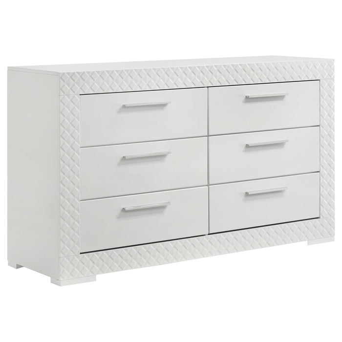 Ives 4 & 5 Piece Bedroom Set E.king & Queen White & Grey - U&U Home Budget Furniture (Carteret, NJ)