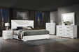 Ives 4 & 5 Piece Bedroom Set E.king & Queen White & Grey - U&U Home Budget Furniture (Carteret, NJ)
