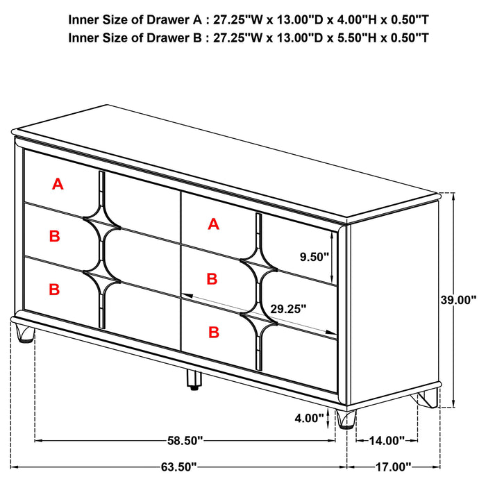 Olivia 4 & 5 Piece Bedroom Set E.King, Queen, & Cal.King - U&U Home Budget Furniture (Carteret, NJ)