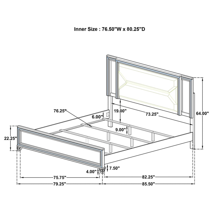 Marmore 4 Pc Bedroom Set - U&U Home Budget Furniture (Carteret, NJ)