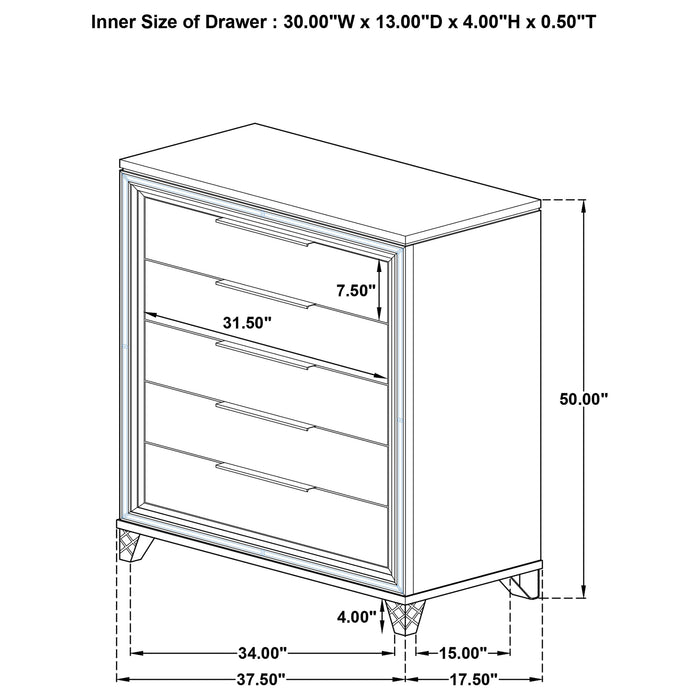 Marmore 4 & 5 Pc E.king, Cal.king, & Queen Bedroom Set - U&U Home Budget Furniture (Carteret, NJ)