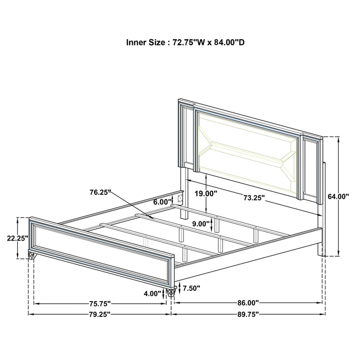 Marmore 4 & 5 Pc E.king, Cal.king, & Queen Bedroom Set - U&U Home Budget Furniture (Carteret, NJ)