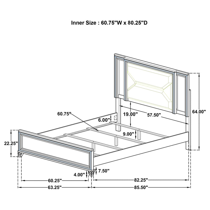 Marmore 4 & 5 Pc E.king, Cal.king, & Queen Bedroom Set - U&U Home Budget Furniture (Carteret, NJ)