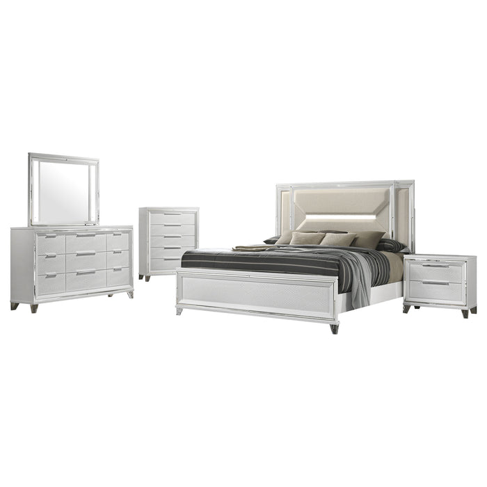 Marmore 4 & 5 Pc E.king, Cal.king, & Queen Bedroom Set - U&U Home Budget Furniture (Carteret, NJ)