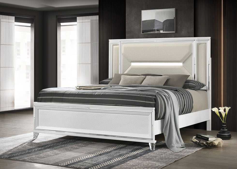 Marmore California King, E.King, & Queen Bed - U&U Home Budget Furniture (Carteret, NJ)