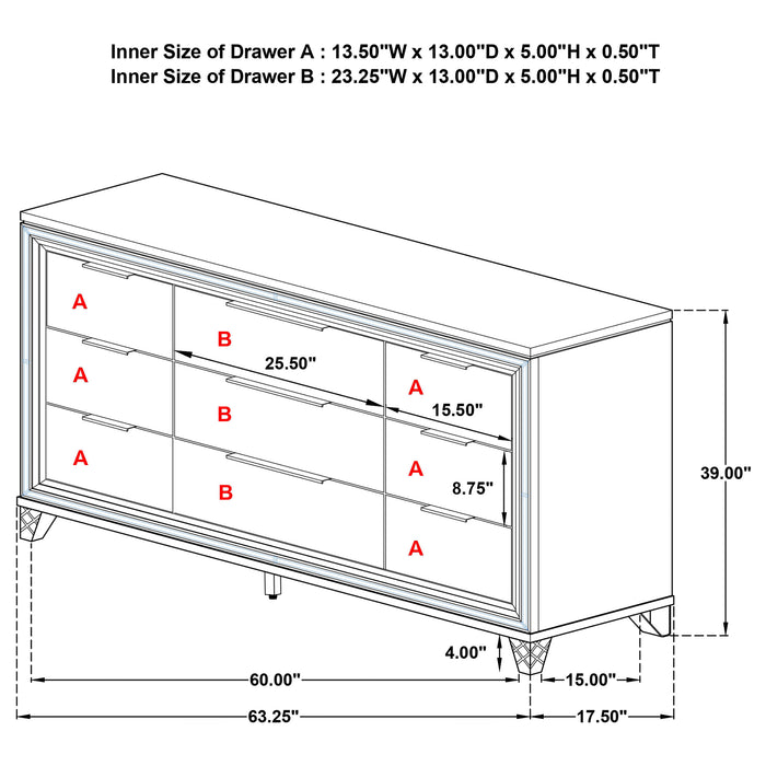 Marmore Dresser - U&U Home Budget Furniture (Carteret, NJ)