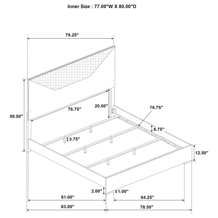 Ives 4 & 5 Piece Bedroom Set E.king & Queen White & Grey - U&U Home Budget Furniture (Carteret, NJ)