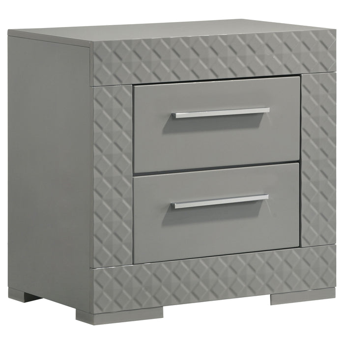 Ives 4 & 5 Piece Bedroom Set E.king & Queen White & Grey - U&U Home Budget Furniture (Carteret, NJ)