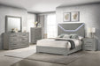 Ives 4 & 5 Piece Bedroom Set E.king & Queen White & Grey - U&U Home Budget Furniture (Carteret, NJ)