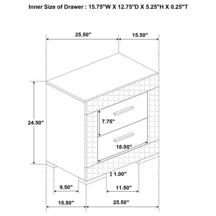 Ives 4 & 5 Piece Bedroom Set E.king & Queen White & Grey - U&U Home Budget Furniture (Carteret, NJ)