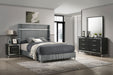 Lucia 4 & 5 Piece Bedroom Set King & Queen Beige & Grey - U&U Home Budget Furniture (Carteret, NJ)