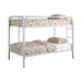 Morgan Twin Over Twin Bunk Bed Black & White - U&U Home Budget Furniture (Carteret, NJ)