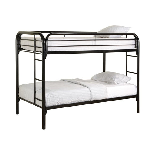 Morgan Twin Over Twin Bunk Bed Black & White - U&U Home Budget Furniture (Carteret, NJ)