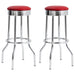 Theodore Upholstered Top Bar Stools Red and Chrome (Set of 2) - U&U Home Budget Furniture (Carteret, NJ)