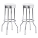 Theodore Upholstered Top Bar Stools White and Chrome (Set of 2) - U&U Home Budget Furniture (Carteret, NJ)