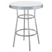 Theodore Round Bar Table Chrome and Glossy White - U&U Home Budget Furniture (Carteret, NJ)