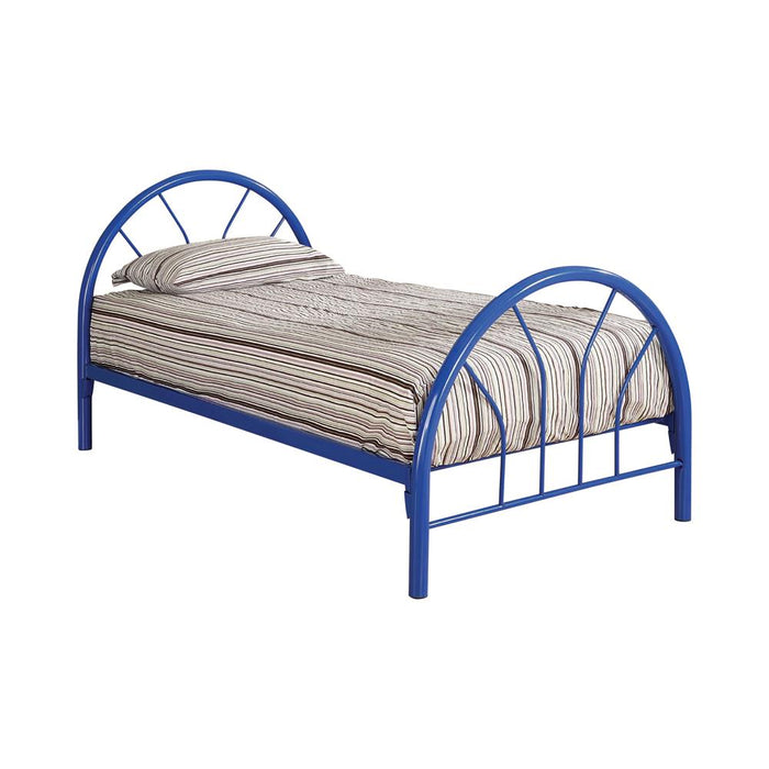 Marjorie Twin Platform Bed Black, Blue, & White - U&U Home Budget Furniture (Carteret, NJ)