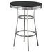 Theodore Round Bar Table Black and Chrome - U&U Home Budget Furniture (Carteret, NJ)