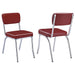 Retro Open Back Side Chairs Red and Chrome (Set of 2) - U&U Home Budget Furniture (Carteret, NJ)